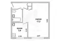 Квартира 1 комната 30 м² Мухавецкий сельский Совет, Беларусь