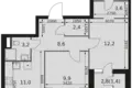 Квартира 2 комнаты 57 м² Москва, Россия