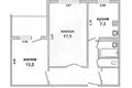 Квартира 2 комнаты 49 м² Кобрин, Беларусь