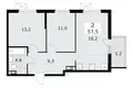 Apartamento 2 habitaciones 58 m² Krasnoye Selo, Rusia