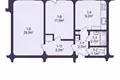 Квартира 2 комнаты 54 м² Гатово, Беларусь