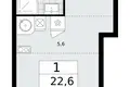 Mieszkanie 1 pokój 23 m² Kommunarka, Rosja
