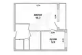 1 room apartment 36 m² Muchaviecki sielski Saviet, Belarus