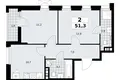 2 room apartment 51 m² Kommunarka, Russia