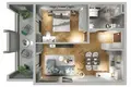 Appartement 2 chambres 64 m² Tbilissi, Géorgie