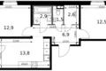 2 room apartment 55 m² Leninsky District, Russia