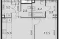 Wohnung 2 zimmer 50 m² Moskau, Russland