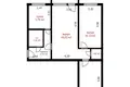 3 room apartment 55 m² Minsk, Belarus