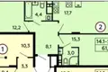 2 room apartment 61 m² Kommunarka, Russia
