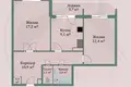 Mieszkanie 2 pokoi 57 m² Borysów, Białoruś