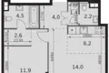 2 room apartment 47 m² Moscow, Russia