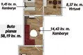 Квартира 3 комнаты 58 м² Лентварис, Литва