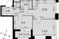 Wohnung 2 zimmer 54 m² Moskau, Russland