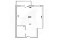 1 room apartment 39 m² Muchaviecki sielski Saviet, Belarus