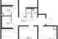 Mieszkanie 4 pokoi 110 m² Moskwa, Rosja