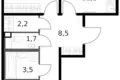 2 room apartment 59 m² Moscow, Russia