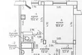 1 room apartment 44 m² Kalodziscanski sielski Saviet, Belarus