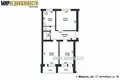 3 room apartment 64 m² Miadziel, Belarus