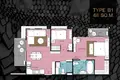 2 bedroom apartment 66 m² Sakhu, Thailand