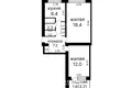 2 bedroom apartment 49 m² Minsk, Belarus