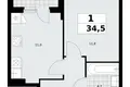 1 room apartment 35 m² Kommunarka, Russia