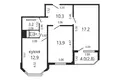 Квартира 2 комнаты 61 м² Минск, Беларусь