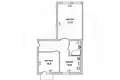 Квартира 2 комнаты 69 м² Мухавецкий сельский Совет, Беларусь