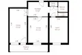 2 room apartment 53 m² Minsk, Belarus