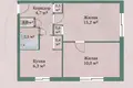 2 room apartment 41 m² Zarecca, Belarus