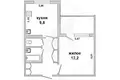 Apartamento 1 habitación 32 m² Muchaviecki sielski Saviet, Belarús