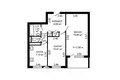 2 bedroom apartment 47 m² Minsk, Belarus