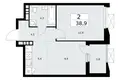 Wohnung 2 zimmer 39 m² Kommunarka, Russland