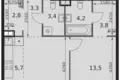 Wohnung 2 zimmer 50 m² Moskau, Russland