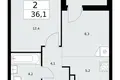 Appartement 2 chambres 36 m² Kommunarka, Russie