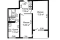 2 bedroom apartment 46 m² Minsk, Belarus
