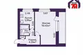 1 room apartment 34 m² Minsk, Belarus