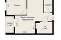 2 room apartment 48 m² Minsk, Belarus