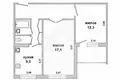 Квартира 2 комнаты 54 м² Беловежский, Беларусь