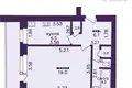 1 room apartment 37 m² Maladzyechna, Belarus