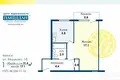 1 room apartment 31 m² Minsk, Belarus