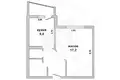 1 room apartment 37 m² Muchaviecki sielski Saviet, Belarus