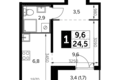 Estudio 1 habitación 25 m² Leninsky District, Rusia