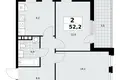 2 room apartment 52 m² Kommunarka, Russia