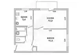 2 room apartment 41 m² Kobryn, Belarus