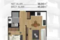 Mieszkanie 2 pokoi 45 m² Bornova, Turcja