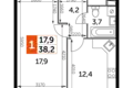 Mieszkanie 1 pokój 38 m² Mytishchi Urban Okrug, Rosja