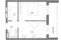Appartement 1 chambre 37 m² Kaliningrad, Russie