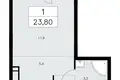 Apartamento 1 habitación 24 m² Kommunarka, Rusia