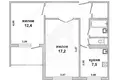 Квартира 2 комнаты 49 м² Мухавецкий сельский Совет, Беларусь