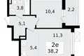 2 room apartment 38 m² Vsevolozhsk, Russia